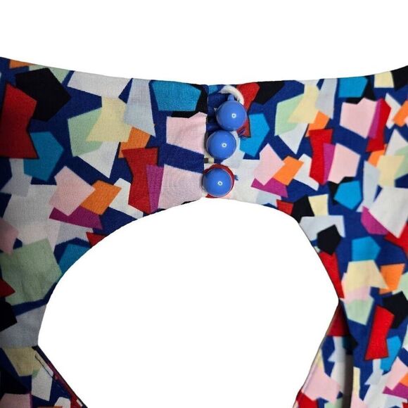 PLENTY By Tracy Reese Geometric Sheath Pencil Dress Cutout Size 6 - Picture 10 of 12